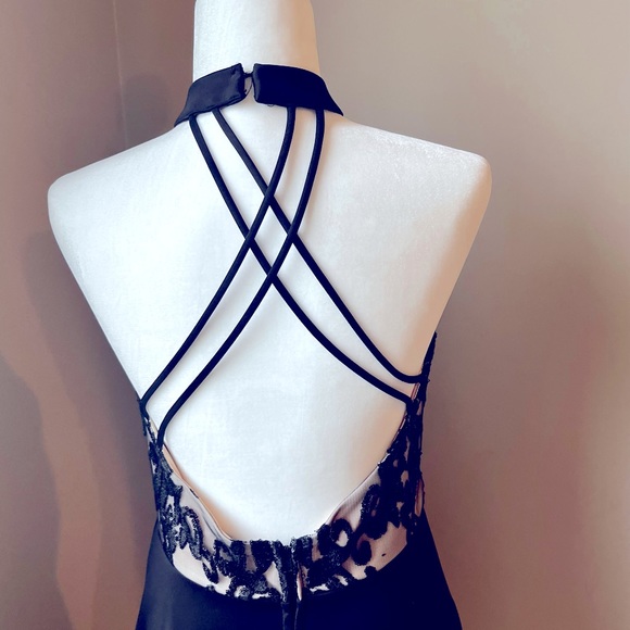 Jodi Kristopher Black & Nude Short Formal with high-low skirt Size 11 - Picture 4 of 8